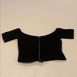 Urban Outfitters black zip-up crop top